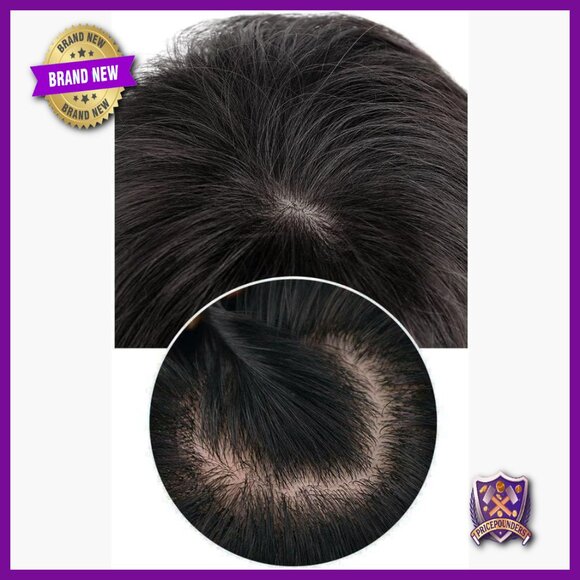 Human Hair Topper with Bangs for Thinning Hair, 6 Inch Clip-in main image 6